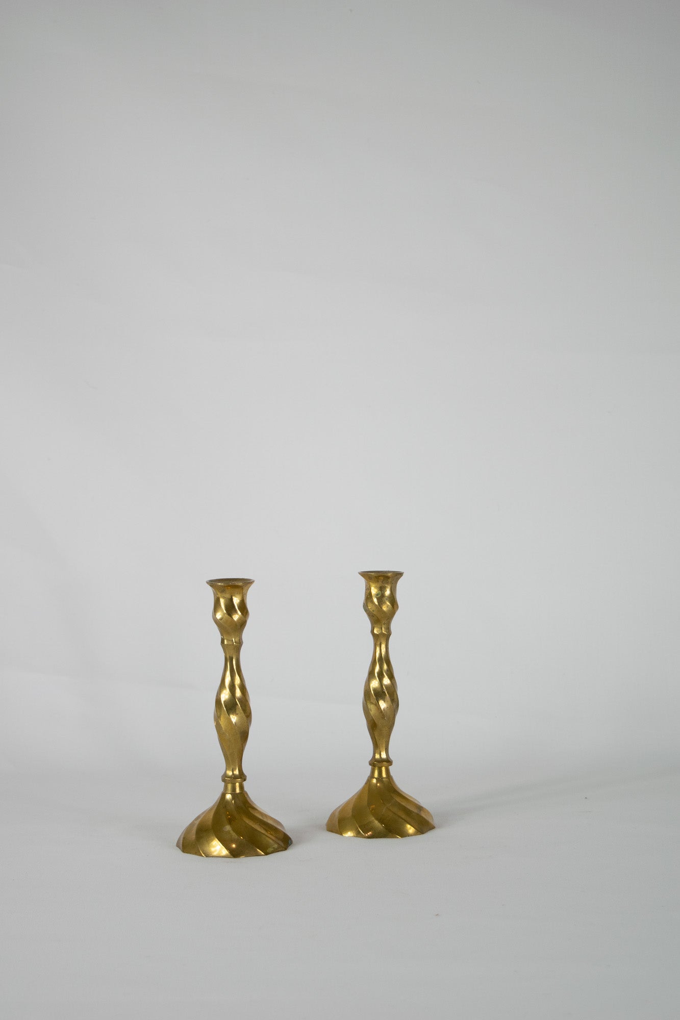 Vintage Brass swirl candlesticks