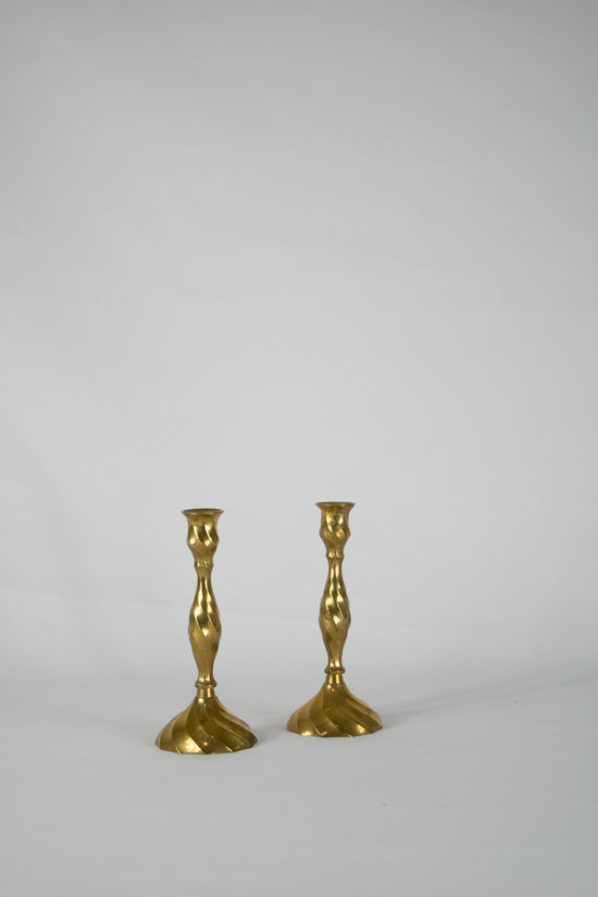 Vintage Brass swirl candlesticks