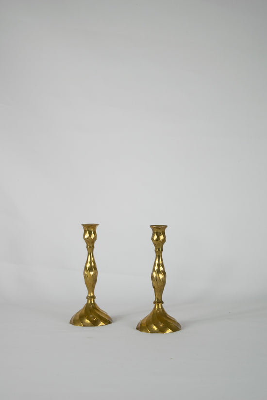 Vintage Brass swirl candlesticks