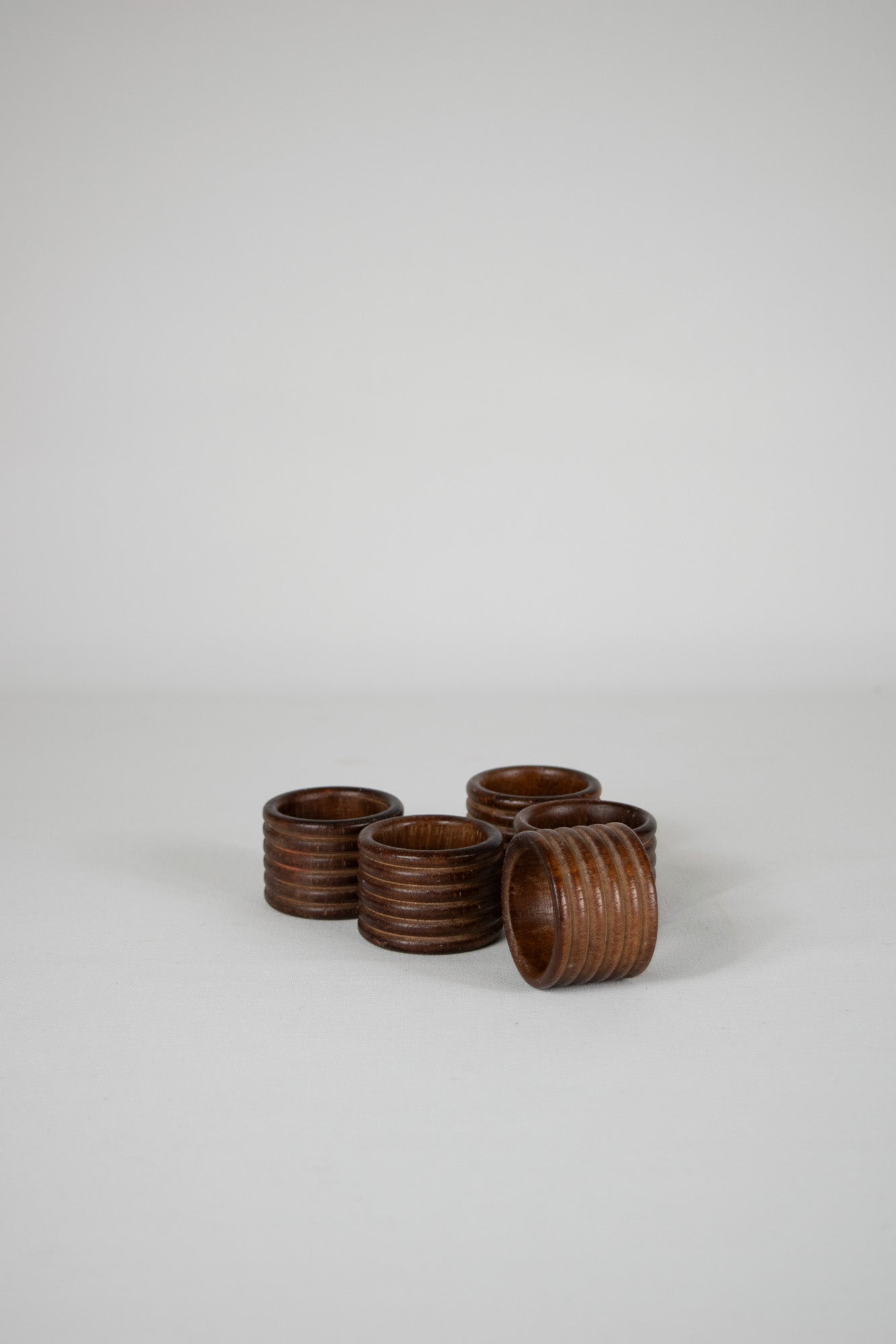 Wooden Ribbed Napkin Rings