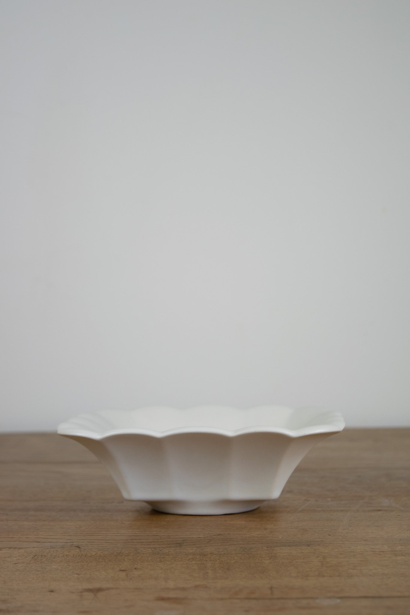 White Scalloped Bowl